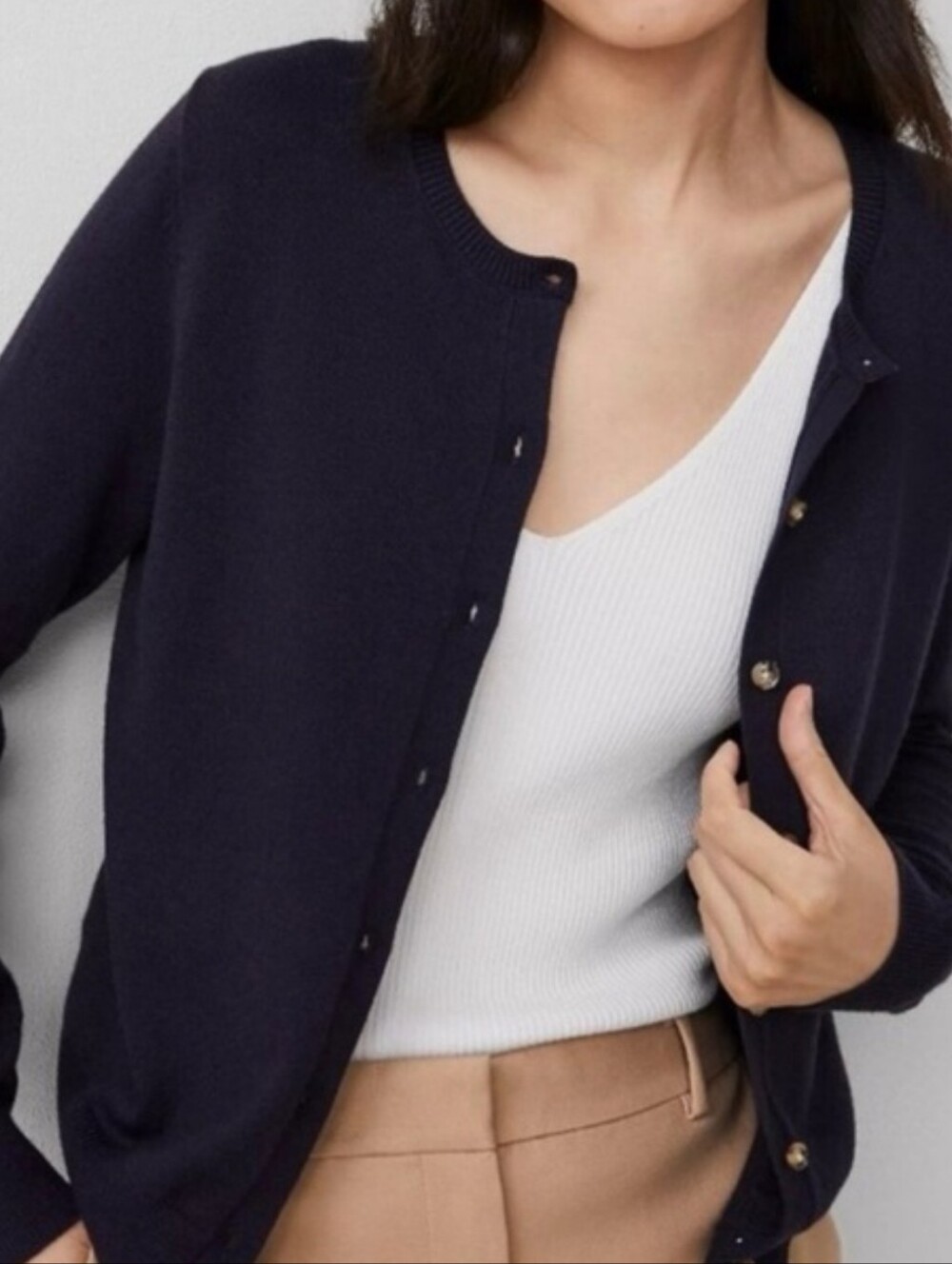 XL Brand New Ann Taylor NAVY BLUE Cardigan Sweater NWT (Black Shown) Fine Knit